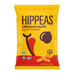 HIPPEAS Organic Chickpea Puffs Sriracha Sunshine, 1.5 Oz Bags, Pack Of 12 Bags
