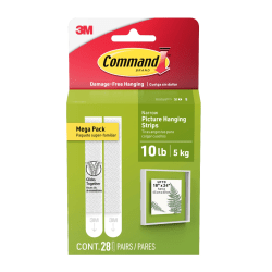 Command Picture Hanging Strips Mega Pack, 28 Pairs (56 Command Strips), White - 17207-28ES