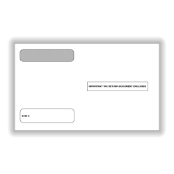 ComplyRight® Double-Window Envelopes For W-2 (5206 And 5208) Tax Forms, Self-Seal, White, Pack Of 50 Envelopes