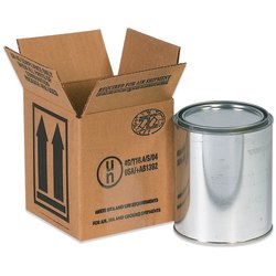 Partners Brand Hazardous Materials Corrugated Cartons, 1 Quart, 4 7/16" x 4 7/16" x 5", Pack Of 25