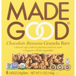 Made Good Organic Granola Bars, Chocolate Banana, 0.85 Oz, 6 Bars Per Box, Pack Of 6 Boxes