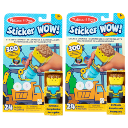 Melissa & Doug Sticker WOW! Activity Pad & Sticker Stamper, Bulldozer, 2 Sets