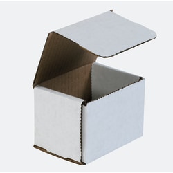 Partners Brand White Corrugated Mailers, 4" x 3" x 3", Pack Of 50