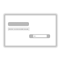 ComplyRight® Double-Window Envelopes For W-2 (5216)/1099-R (5175) Tax Forms, Moisture-Seal, White, Pack Of 50 Envelopes