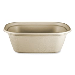 World Centric® Fiber Containers, 3-1/8"H x 8-3/4"W x 6-1/2"D, Natural Paper, Pack Of 400 Containers