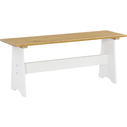 Linon Payson Wooden Backless Bench, Large, Honey/White