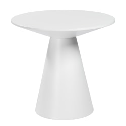 Eurostyle Wesley Round Side Table, 21-1/2"H x 23-1/2"W x 23-1/2"D, Matte White