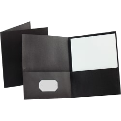 Esselte® Letter-Size Twin-Pocket Report Covers, Black, Box Of 25