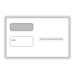 ComplyRight® Double-Window Envelopes For 2-Up 1099 Tax Forms, Moisture-Seal, White, Pack Of 50 Envelopes