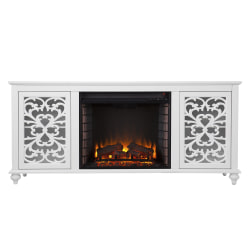 SEI Furniture Maldina Electric Fireplace, 26-1/2"H x 58"W x 15"D, White