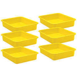 Teacher Created Resources Large Plastic Letter Trays, 3"H x 11-1/2"W x 14"D, Yellow, Pack Of 6 Trays