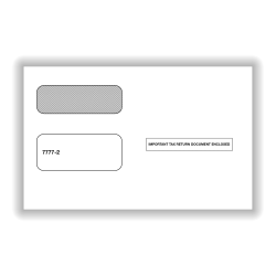 ComplyRight® Double-Window Envelopes For 2-Up 1099 Tax Forms, Self-Seal, White, Pack Of 100 Envelopes