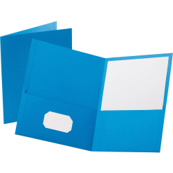 Esselte® Letter-Size Twin-Pocket Report Covers, Light Blue, Box Of 25