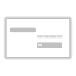 ComplyRight® Double-Window Envelopes For W-2 (5214) Tax Forms, Moisture-Seal, White, Pack Of 100 Envelopes