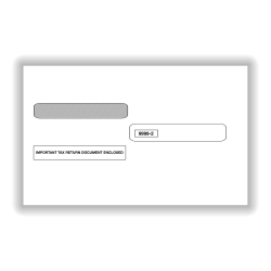 ComplyRight® Double-Window Envelopes For 4-Up W-2 (5205, 5205A, 5209) Tax Forms, Self-Seal, White, Pack Of 50 Envelopes