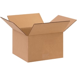 Partners Brand Corrugated Boxes, 10"L x 10"W x 6"H, Kraft, Pack Of 25