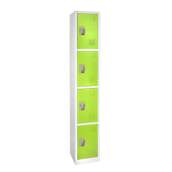 Alpine AdirOffice 4-Tier Steel Locker, 72"H x 12"W x 12"D, Green