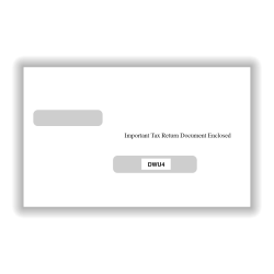 ComplyRight® Double-Window Envelopes For W-2/1099 (LU4) Tax Forms, Moisture-Seal, White, Pack Of 100 Envelopes