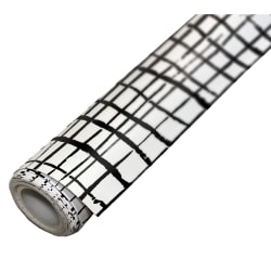 Teacher Created Resources Peel And Stick Decorative Paper Roll, 17-1/2" x 10 ft, Black Grid