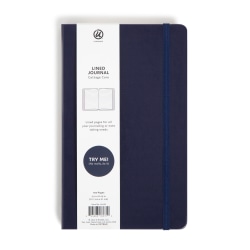 U Brands® Cottage Core Journal With Elastic Strap Closure, 5" x 8-1/4", Ruled, 80 Sheets, Navy