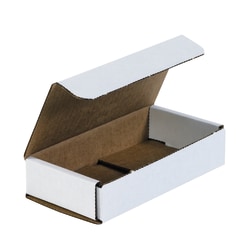 Partners Brand White Corrugated Mailers, 6 1/2" x 3 1/4" x 1 1/4", Pack Of 50