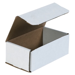 Partners Brand White Corrugated Mailers, 6 1/2" x 3 5/8" x 2 1/2", Pack Of 50