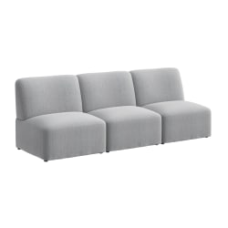 Bush Business Furniture Assemble Modular 3 Seater Sectional Lounge Sofa, Fog Fabric, Standard Delivery