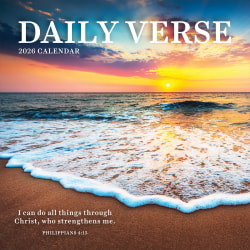 2026 TF Publishing Inspirational Monthly Wall Calendar, 12" x 12", Daily Verse, January To December
