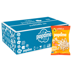 POPtime Avo White Cheddar Popcorn, 1 Oz, Total Qty 24