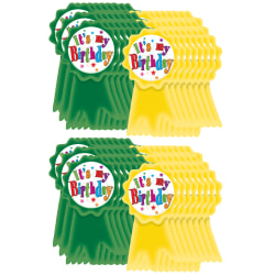 Teacher Created Resources Wear 'Em Badges, Birthday Ribbons, 16 Per Pack, Set Of 6 Packs