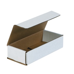 Partners Brand White Corrugated Mailers, 7 1/2" x 3 1/4" x 1 3/4", Pack Of 50