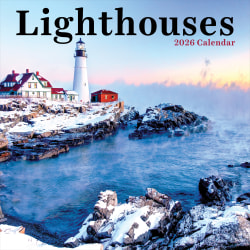 2026 TF Publishing Scenic Monthly Wall Calendar, 12" x 12", Lighthouses, January To December