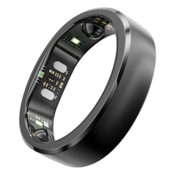 RingConn Gen 3 Smart Ring with Vascular Health Insights, Vibration Alerts, Sleep Apnea Monitoring & Charging Case, Size 7, Matte Black