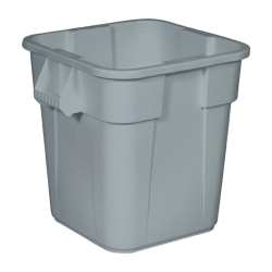 Rubbermaid Commercial Square Brute Container - 28 gal Capacity - Square - Handle, Rounded Corner, Easy to Clean, Sturdy - 22.5" Height x 21.5" Width x 21.5" Depth - Plastic - Gray - 1 Each
