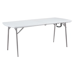 National Public Seating Fold-In-Half Table, 29-1/2"H x 30"W x 72"D, Speckled Gray