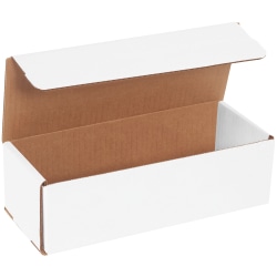 Partners Brand White Corrugated Mailers, 10" x 4" x 3", Pack Of 50