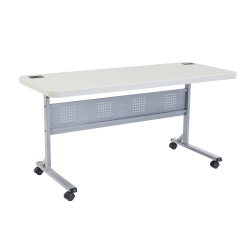 National Public Seating Flip-N-Store Table, 29-1/2"H x 24"W x 60"D, Speckled Gray
