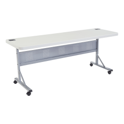 National Public Seating Flip-N-Store Table, 29-1/2"H x 24"W x 72"D, Speckled Gray