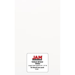 JAM Paper® Vellum Bristol Legal Card Stock, Legal Paper Size, 110 Lb, White, Pack Of 50 Sheets