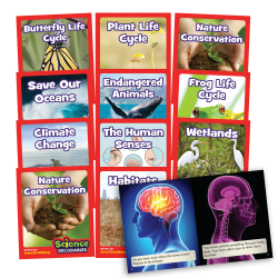 Beanstalk Books Non-Fiction Books, Science Decodables Phase 6, 7-8/"H x 6-3/4"W x 6-3/4"D, Set Of 12 Books