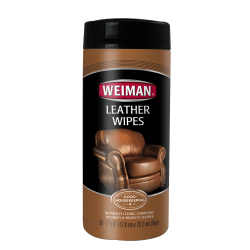 Weiman® Leather Wipes, 7" x 8", Canister Of 30