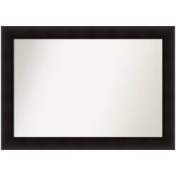 Amanti Art Non-Beveled Rectangle Wood-Framed Bathroom Wall Mirror, 29-1/2" x 41-1/2", Portico Espresso