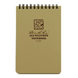Rite In The Rain® All-Weather Spiral Notebook Kit, 4" x 6", Grid Ruled, 50 Sheets, Tan