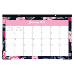 2025 Blue Sky Monthly Desk Pad Planning Calendar, 17" x 11", Mimi Pink, January 2025 To December 2025