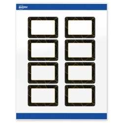Avery® Printable Labels With Sure Feed® Technology, S00-ETH, Rectangle, 2" x 3", Glossy White With Preprinted Black/Gold Vein Border, Pack Of 80