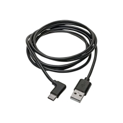 Tripp Lite USB 2.0 Hi-Speed Cable A to USB Type C USB C M/M Right-Angle 6ft 6' - 60 MB/s - 6 ft - 1 x Type A Male USB - 1 x Type C Male USB - Nickel Plated Connector - Gold Plated Contact - Black