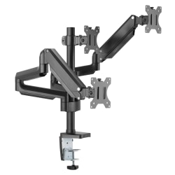 Mount-It! 27" Triple Monitor Mount With Gas Spring Arms, Black