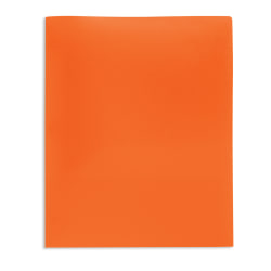 Office Depot Brand School-Grade 2-Pocket Poly Folder, Letter Size, Orange