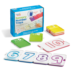 Hand2Mind Sensory Number Trays Set, Assorted Colors, Grades Pre-K To 2