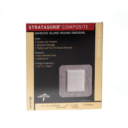 Medline Stratasorb Composite Island Dressings, 6" x 6", White, Box Of 10, Case Of 10 Boxes